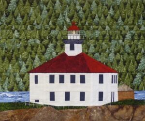 Eldred Rock lighthouse quilt block