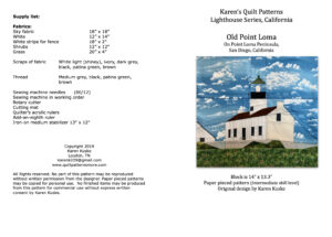 Old Point Loma quilt pattern cover