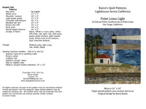 Point Loma quilt pattern cover