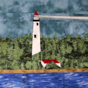 Presque Isle, MI lighthouse quilt block