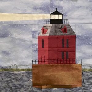 Sandy Point lighthouse quilt block