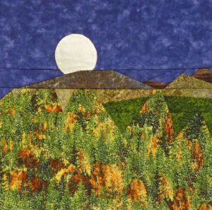 Moon over Pikes Peak quilt block