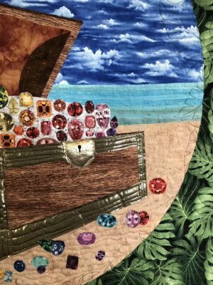 Detail of Gem beach quilt