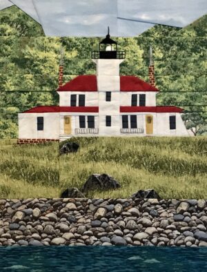 Raspberry Island lighthouse quilt block