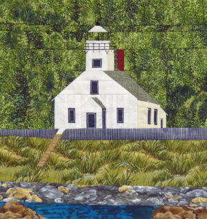 Old Mission Point lighthouse quilt block
