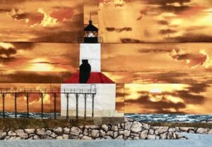 Michigan City lighthouse quilt block