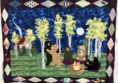 Bear around campfire