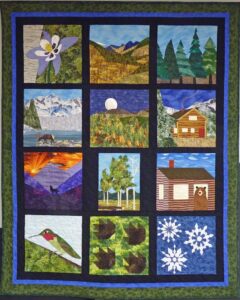 Art quilt, mountain block patterns