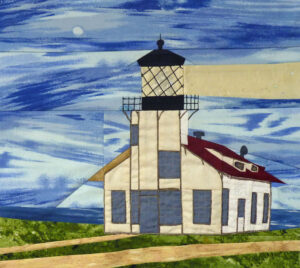 Point Cabrillo lighthouse quilt block