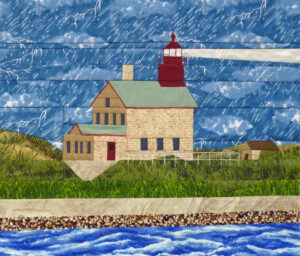 Block Island N lighthouse quilt block