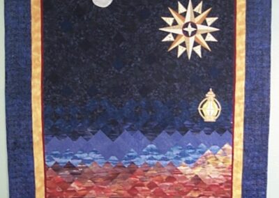Night sky mariners compass quilt