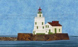 Cleveland Harbor lighthouse quilt block