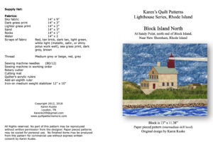 Block Island N quilt pattern cover
