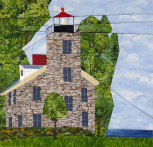 Sodus Point lighthouse quilt block