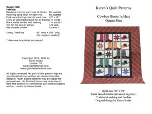 Cowboy quilt pattern cover image