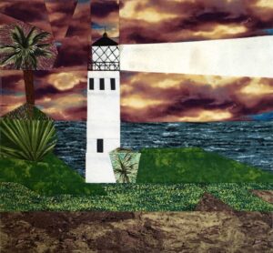 Point Vicente lighthouse quilt block