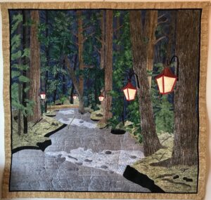 Art quilt, Peaceful forest scene