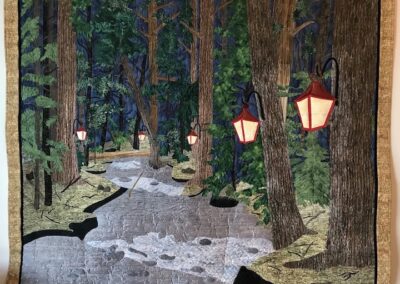 Art quilt, Peaceful forest scene