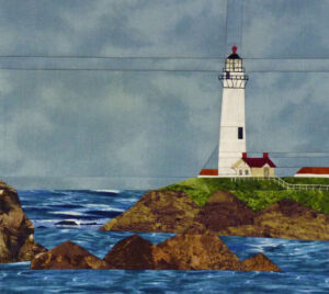 Pigeon Point lighthouse quilt block