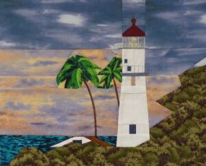 Diamond Head lighthouse quilt block