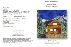 Cover for Log cabin quilt pattern