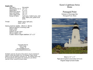 Pemaquid Point quilt pattern cover