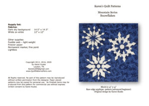 Cover for snowflakes quilt pattern