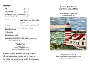 West Quoddy quilt pattern cover