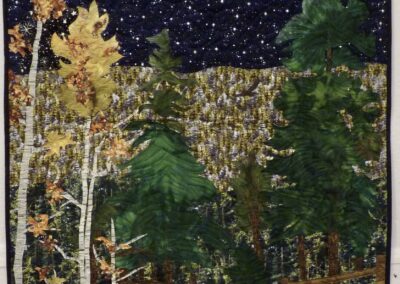 Stars over Woodland West art quilt