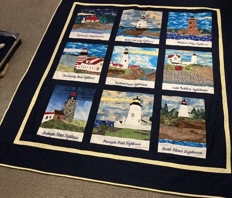 Maine lighthouses quilt