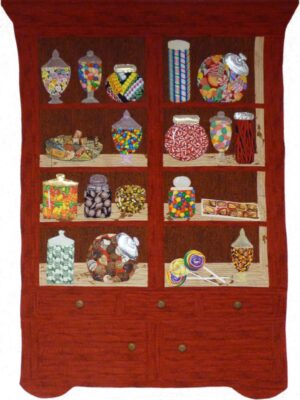 Candy cupboard art quilt