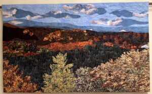 Art quilt of fall colors in Smoky Mountains