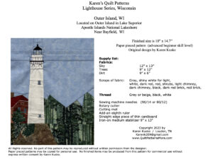 Outer Island, WI quilt block cover