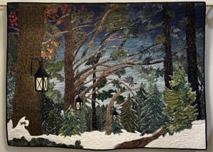 Art quilt, Peaceful Snowy Woods