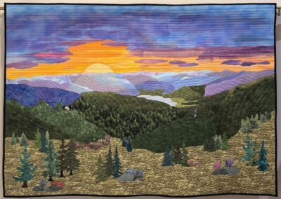 Fiber art, sunrise over Smoky Mountains